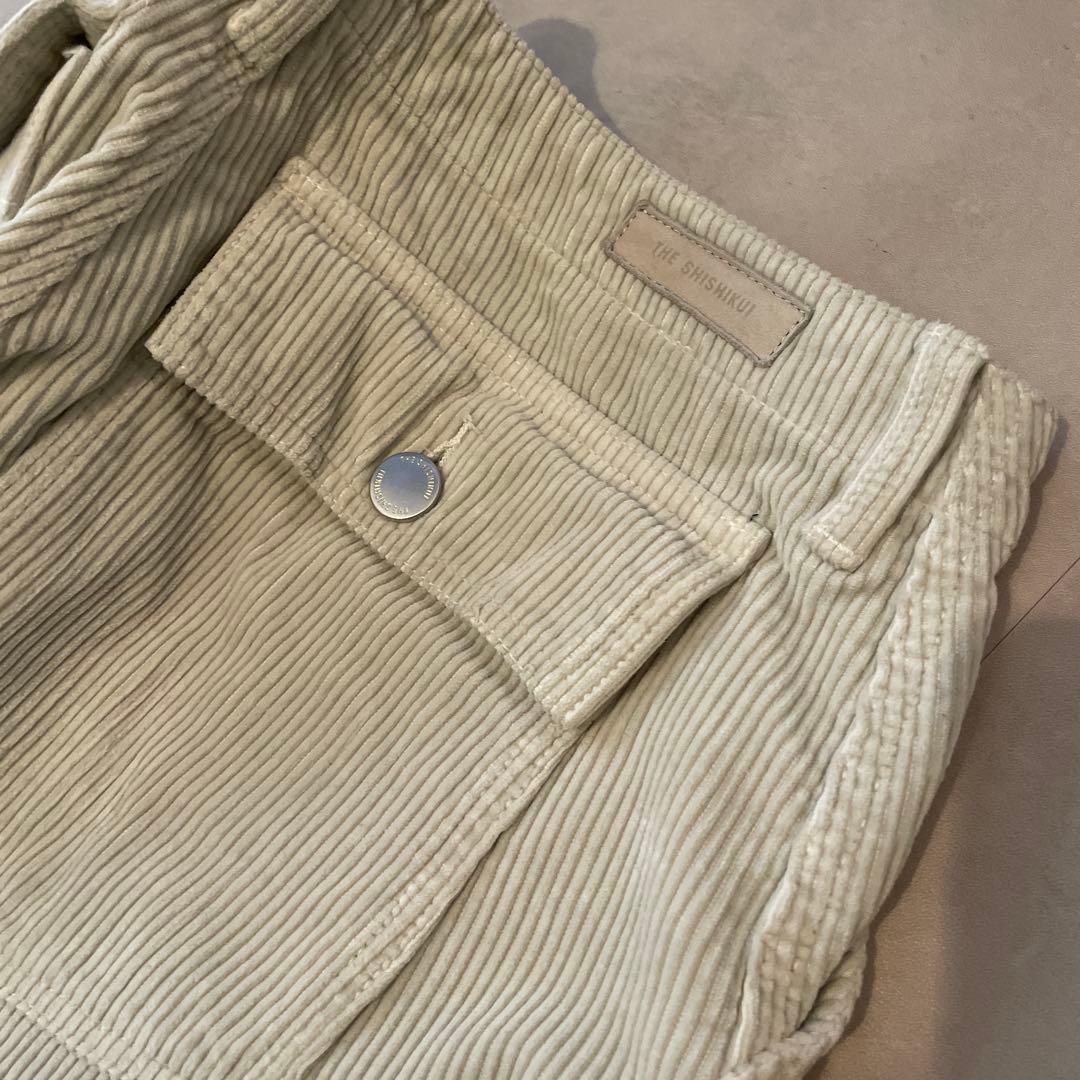 美品　shishikui corduroy baker cream 34