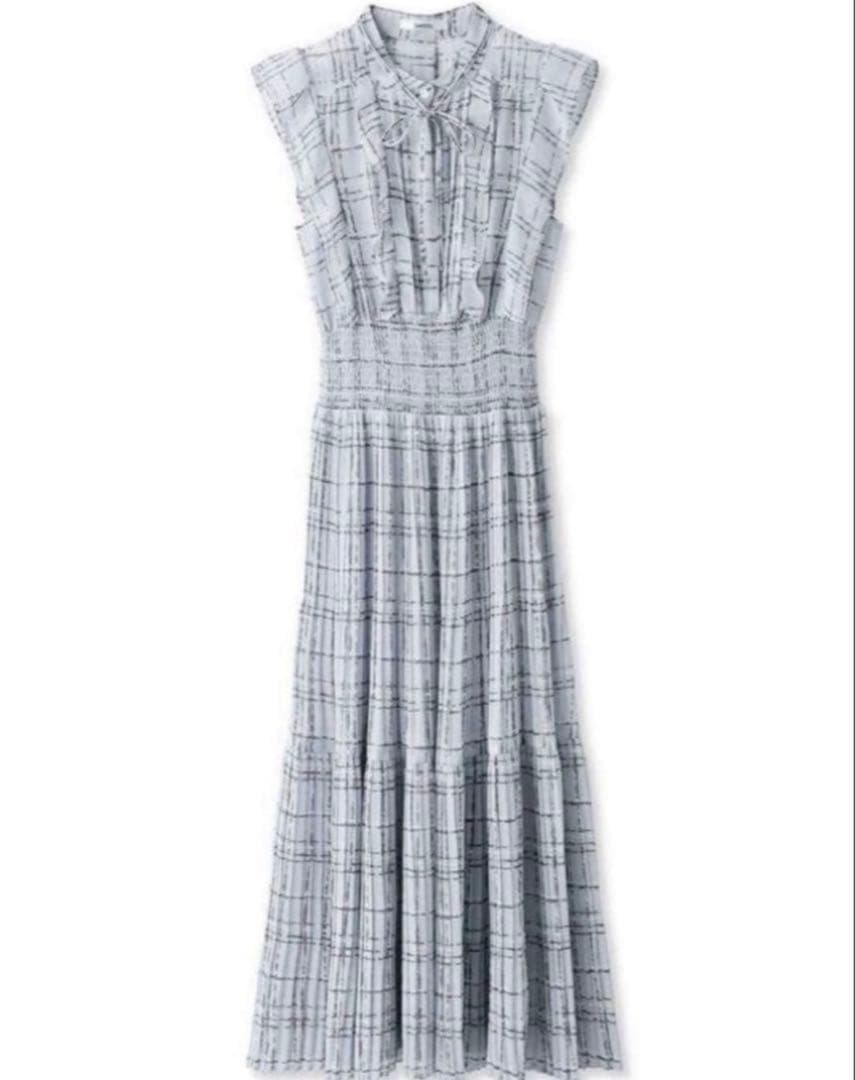 snidel Sustainableフリルワンピース ライトブルー s