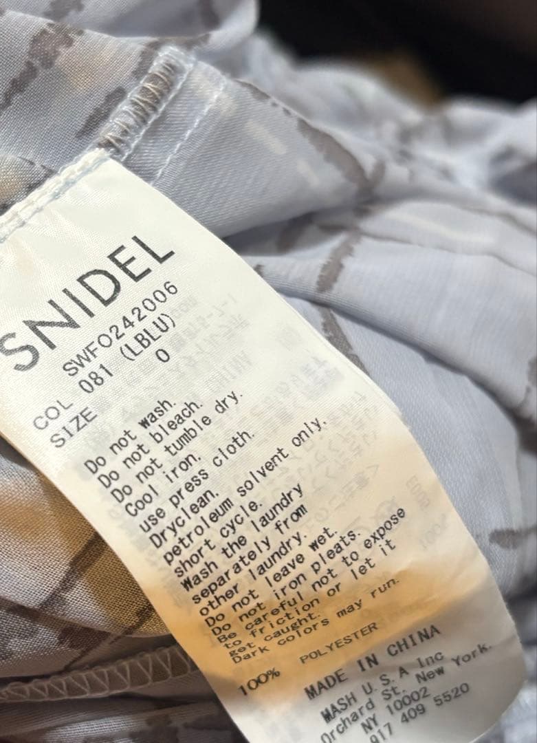 snidel Sustainableフリルワンピース ライトブルー s