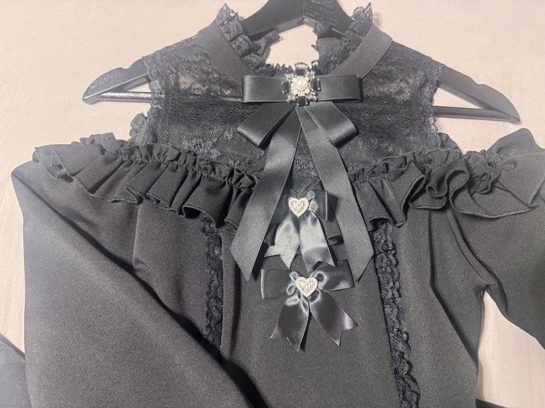 NoGenki ミニワンピ ブローチセットアップ 黒