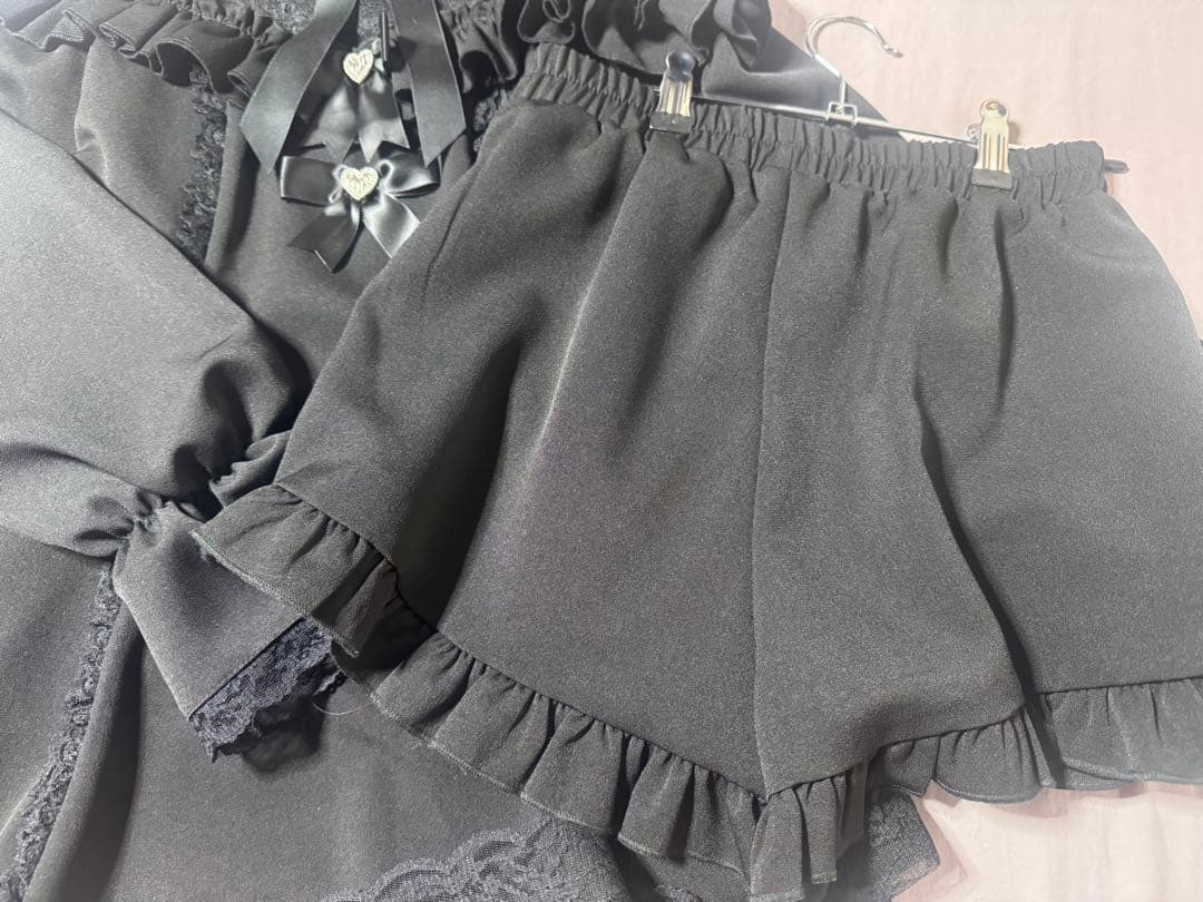 NoGenki ミニワンピ ブローチセットアップ 黒