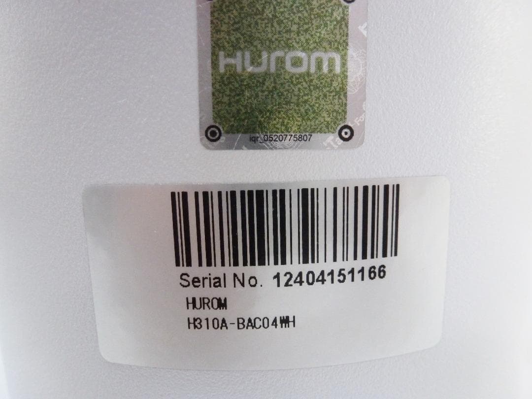 Hurom スロージューサー H310A-BAC04WH コールドプレスジュース