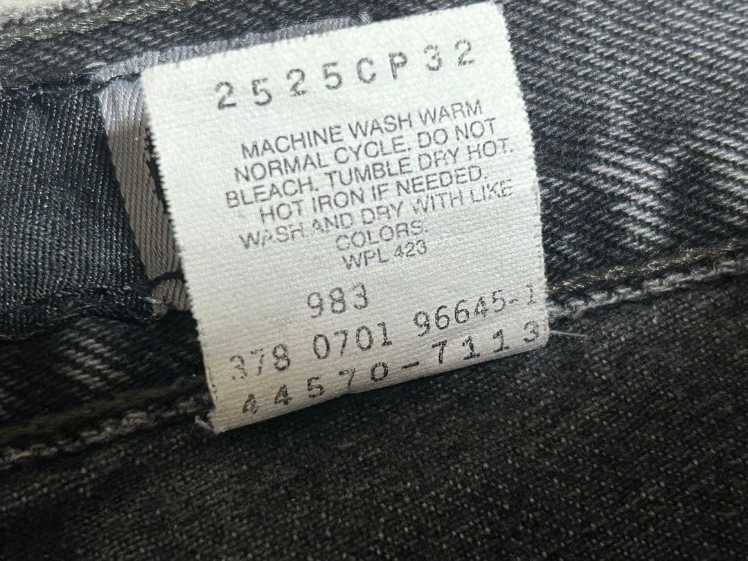 00s Lev's シルバータブ ブラック バギー baggy W34