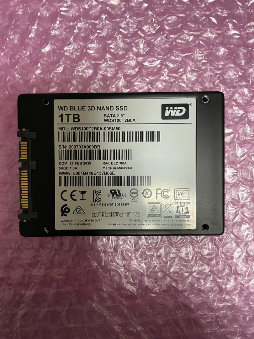 SSD 1TB 2.5インチ WD BLUE 内蔵型 動作保証 1115