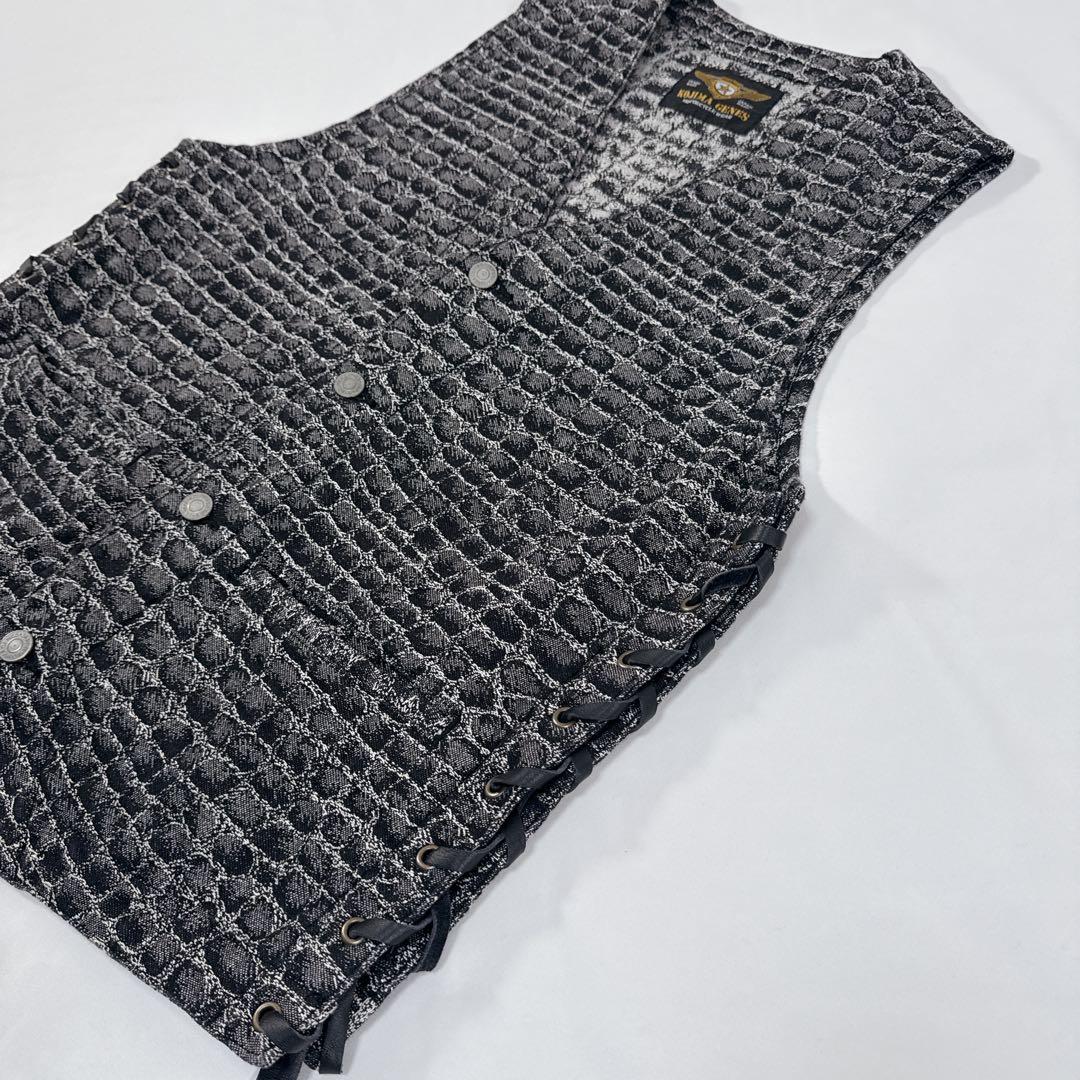 美品 児島ジーンズ クロコダイル柄 ベスト Lサイズ