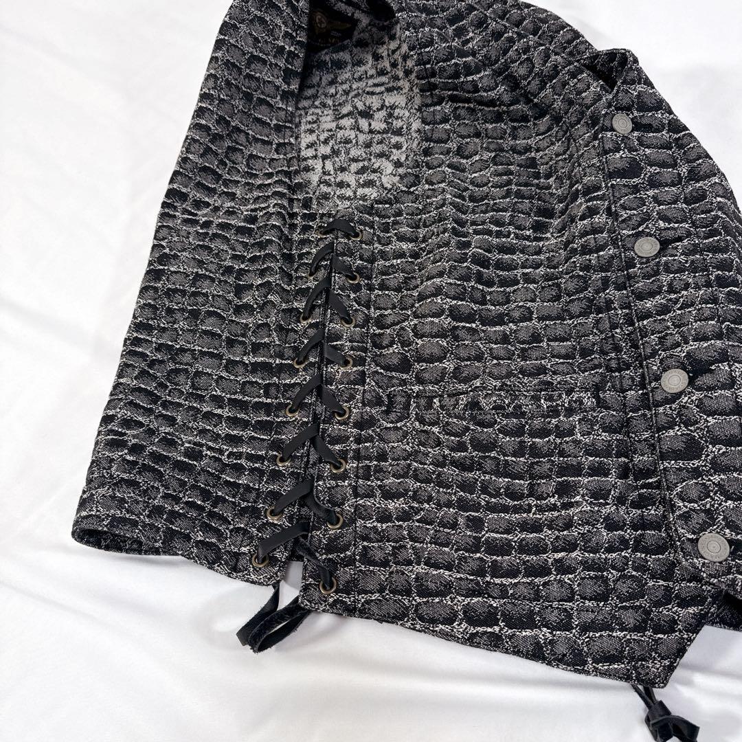 美品 児島ジーンズ クロコダイル柄 ベスト Lサイズ