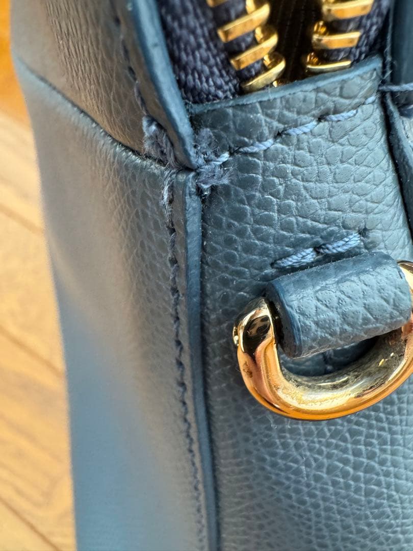 値下げ　FURLA パイパー　ハンドバッグ　Grigio Blu セレモニー用