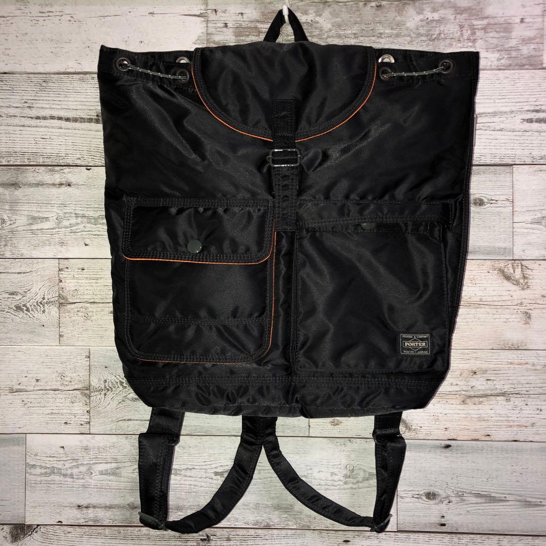 新型✨新品同様 ポーター タンカー リュック ボタン A4可 大容量 ブラック