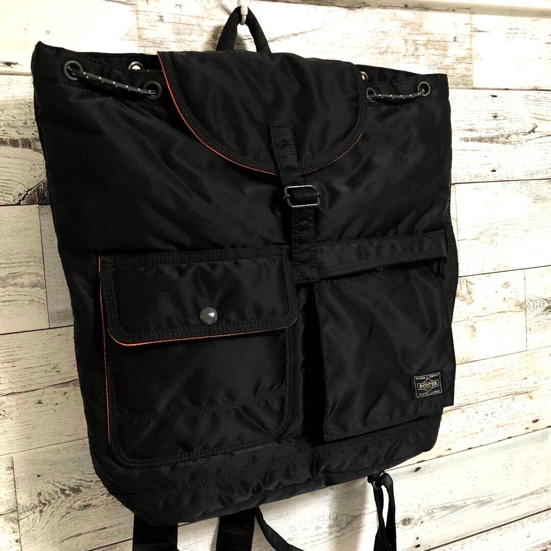 新型✨新品同様 ポーター タンカー リュック ボタン A4可 大容量 ブラック