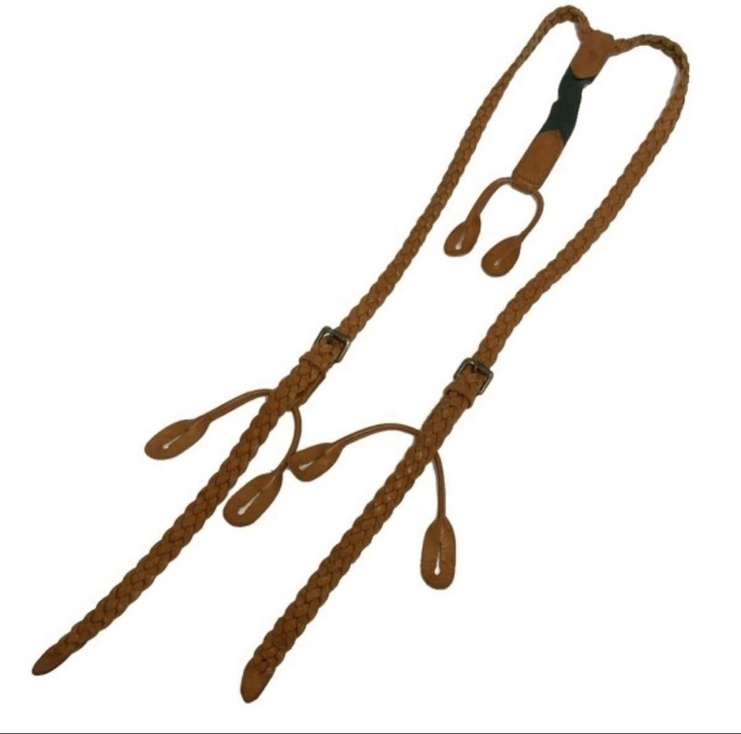 Ralph Lauren ブラウン サスペンダー　レザー　イングランド製