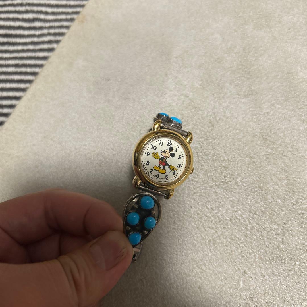 インディアンジュエリー　ターコイズ　ミッキーマウス　腕時計