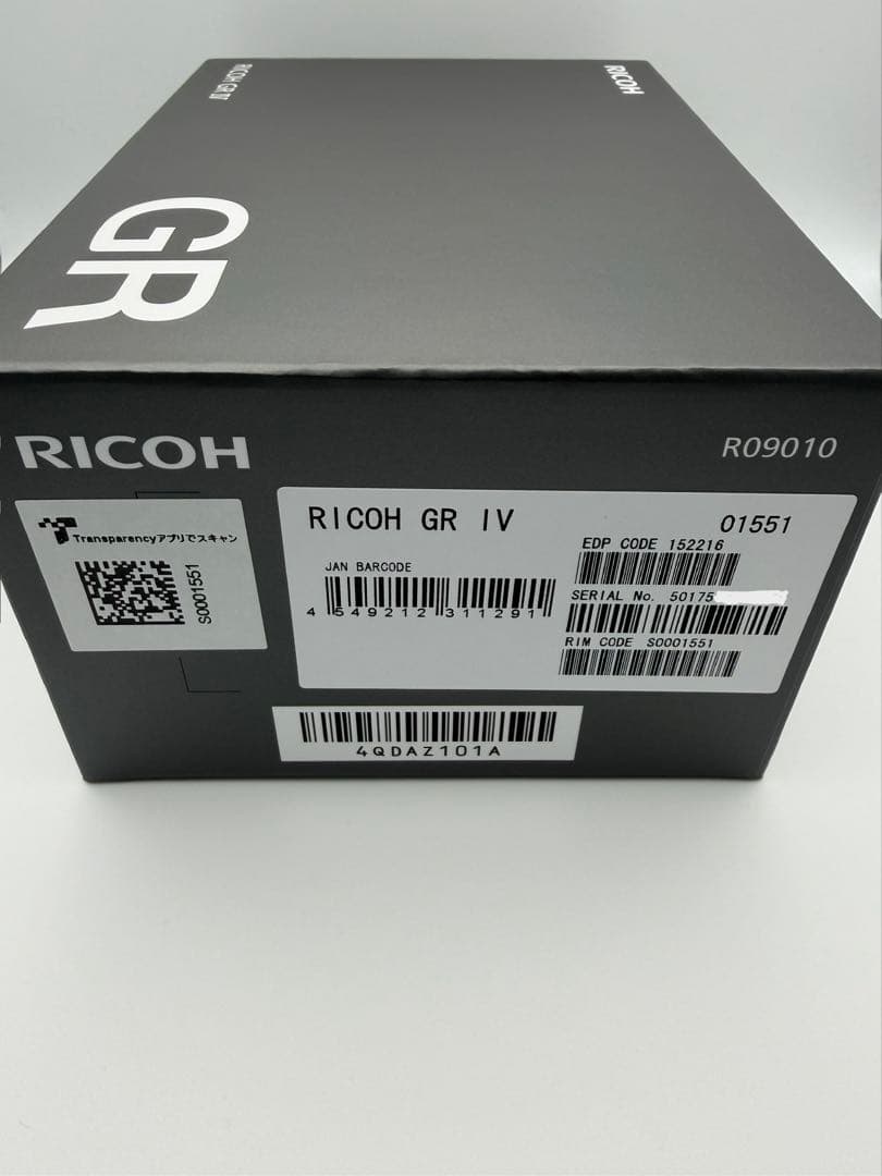 【新品・未使用】RICOH GR IV 正規品 保証書あり 未通電 匿名配送