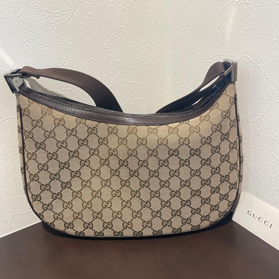 GUCCI グッチ GGキャンバス ショルダーバッグ 122790 三日月