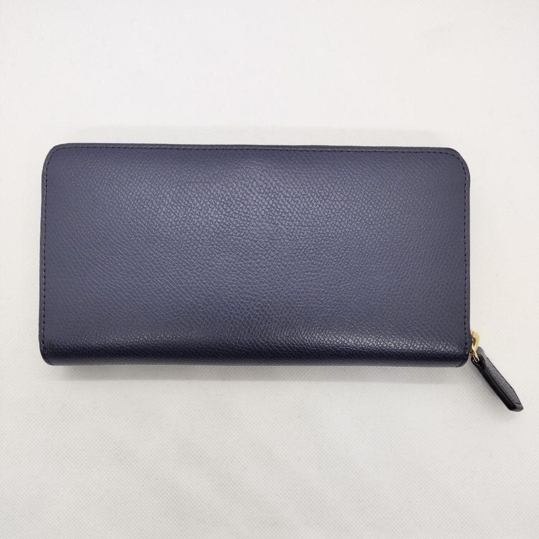EMPORIO ARMANI ラウンドジップ 長財布 ネイビー