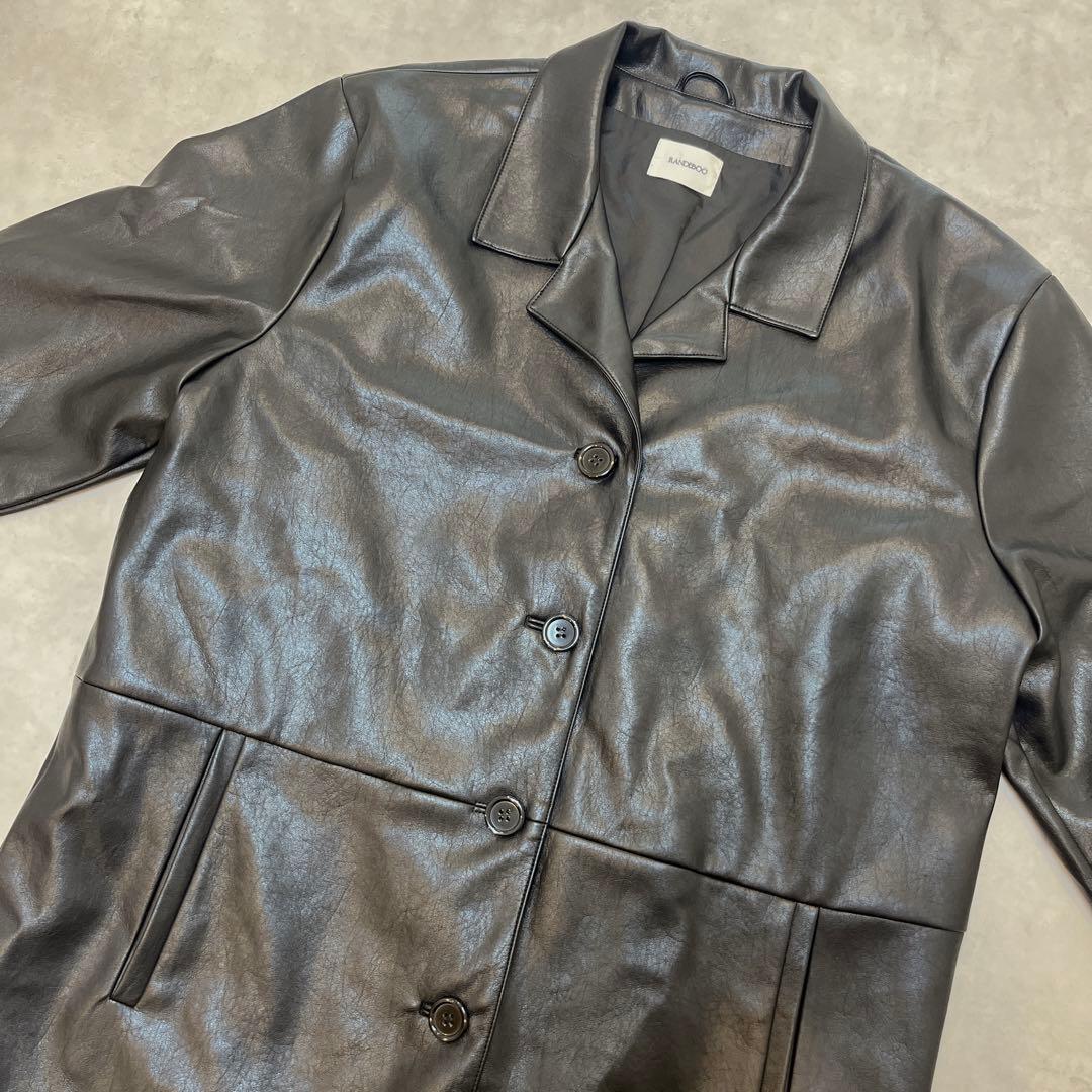 極美品◆RANDEBOO Vegan leather jacket◇ブラック