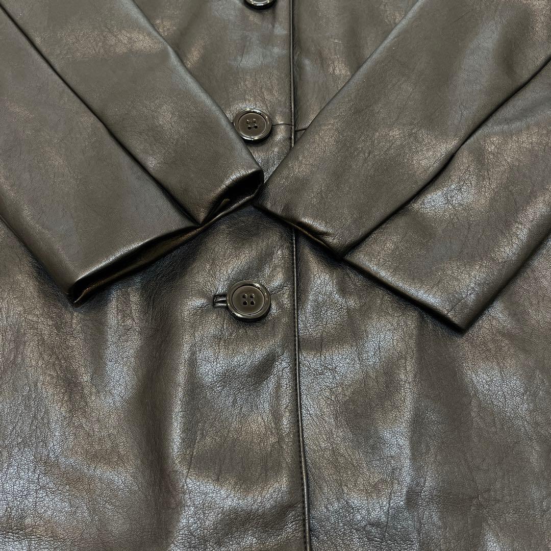 極美品◆RANDEBOO Vegan leather jacket◇ブラック