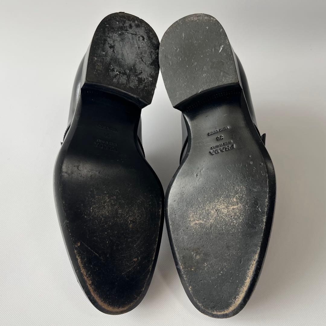 PRADA プラダ テープ ガラスレザー シューズ ストラップレザーシューズ