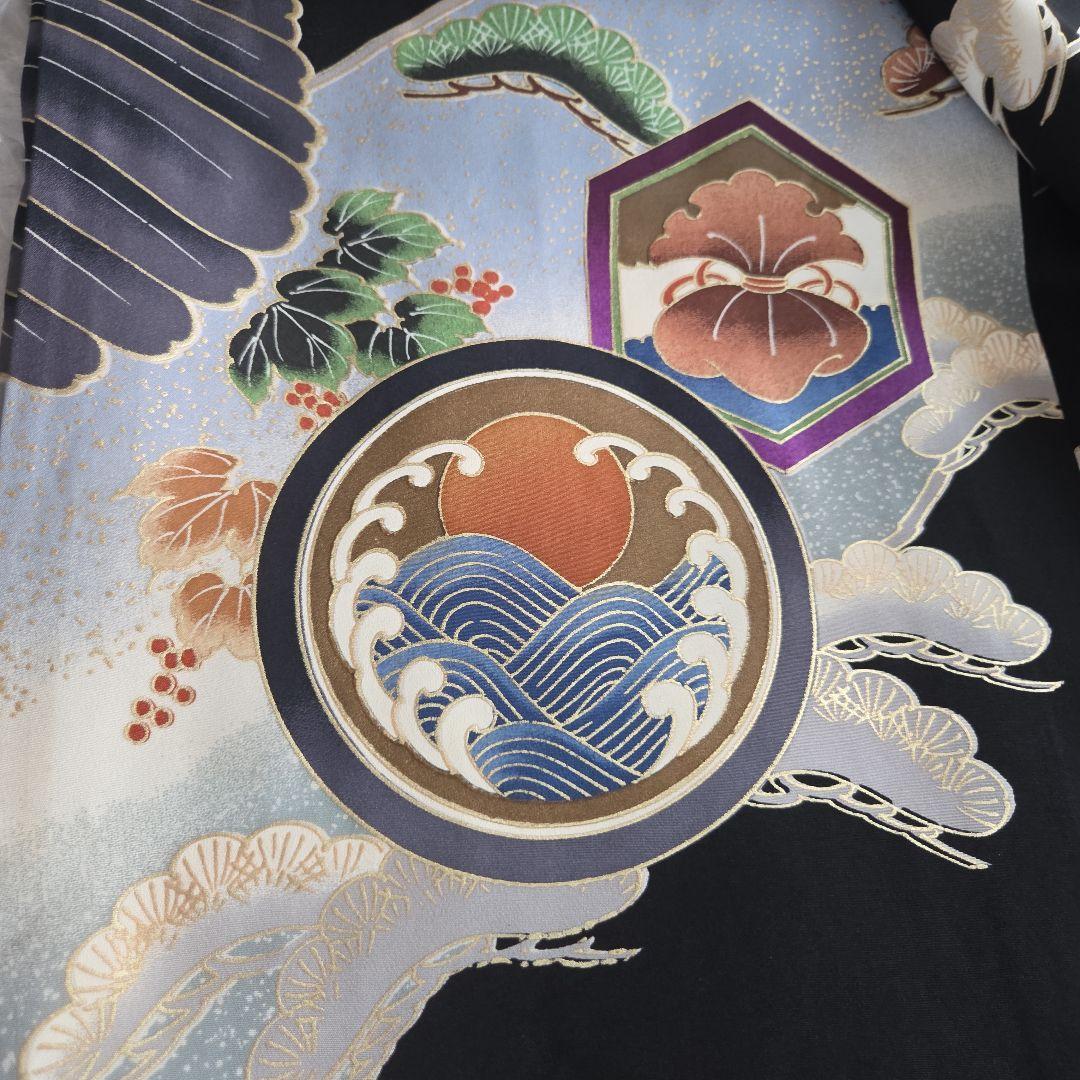 1-9　　 正絹　男の子お祝い着物　長襦袢付き　産着　七五三　未使用