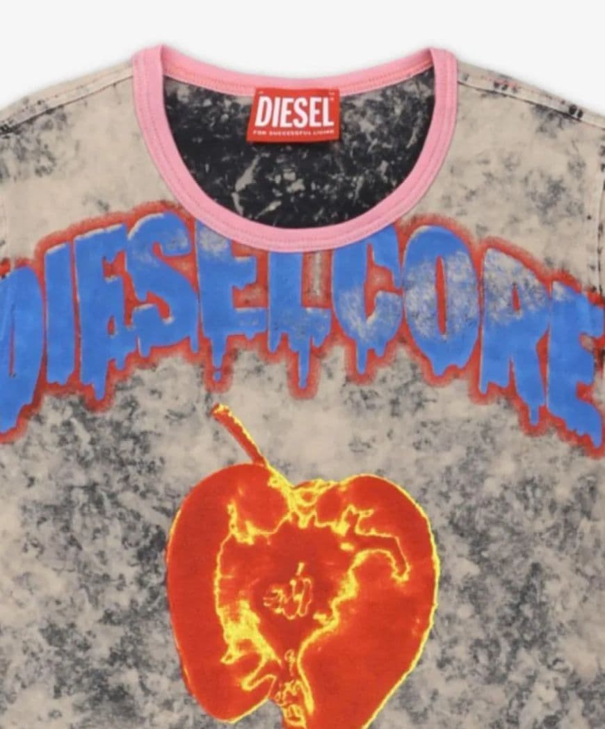 DIESEL❤️ T UNCUTTY SHORT Q1 T-SHIRT グレー