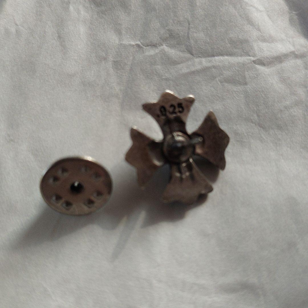 シルバー925 フローラルクロス　ピンバッジ　ジャンク品