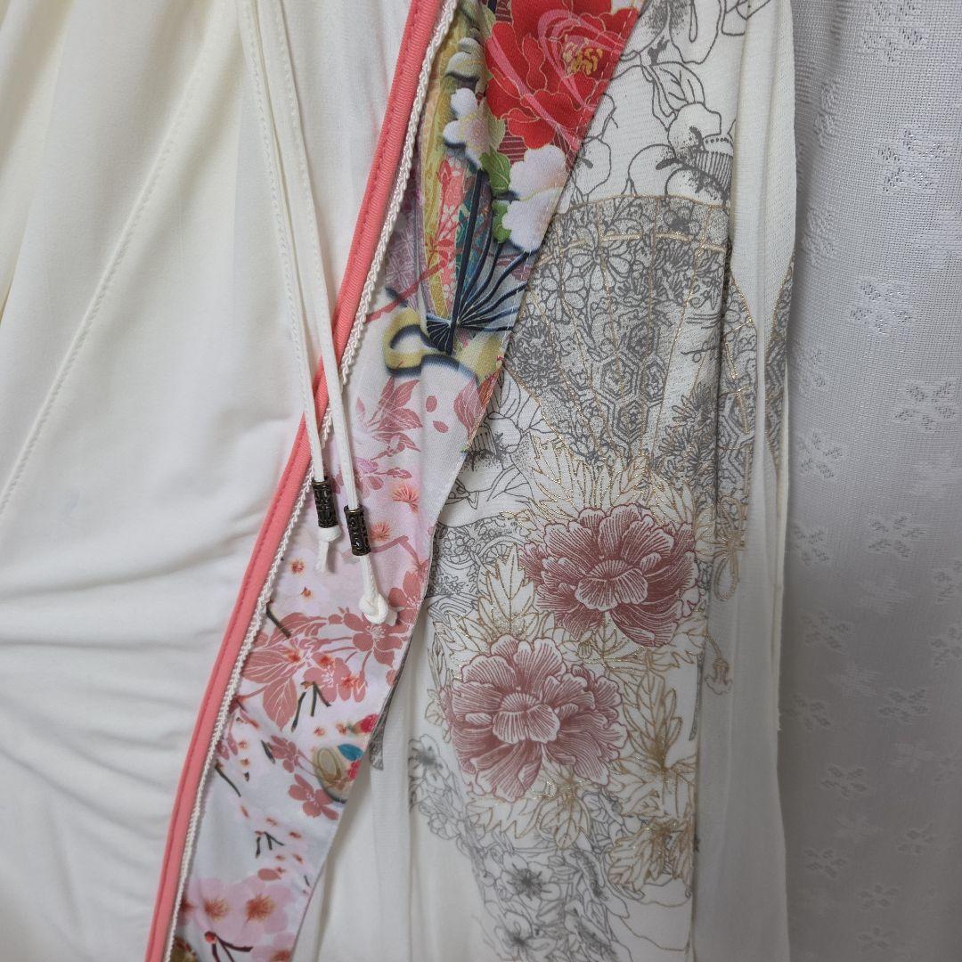 OZZON　桜プリントカシュクール&シュラグセット（白）