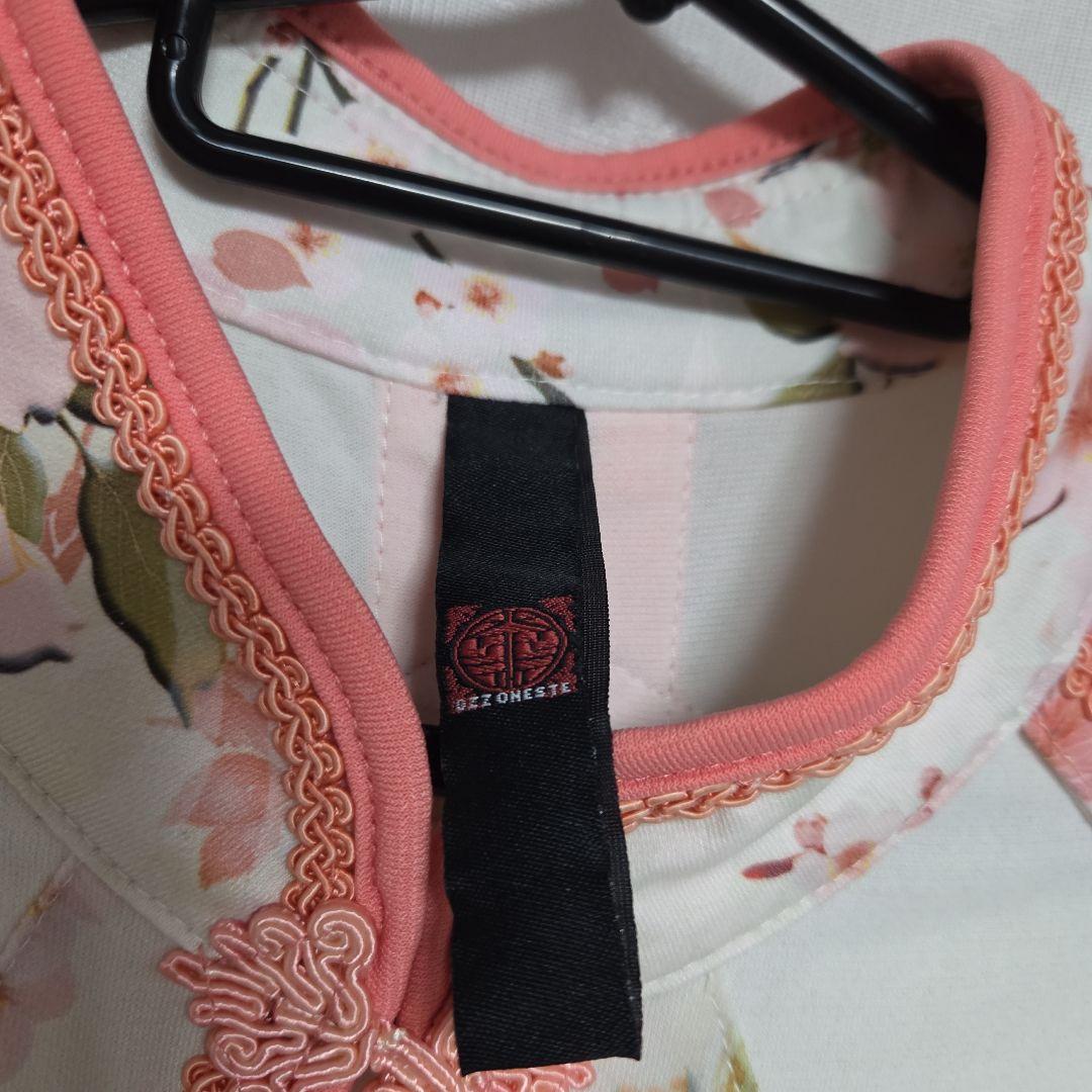 OZZON　桜プリントカシュクール&シュラグセット（白）