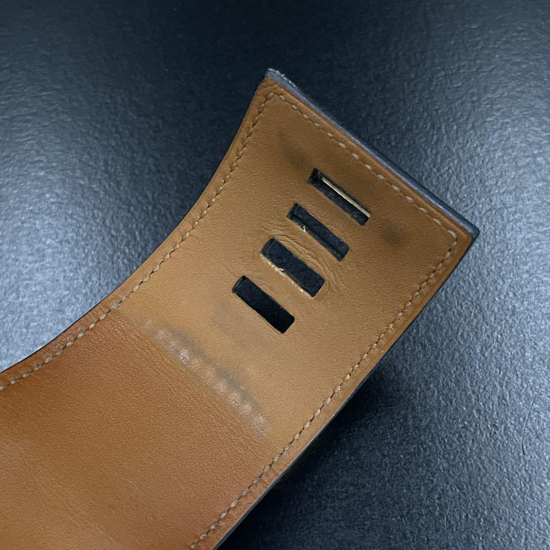 鑑定済み　エルメス コリエドシアン ブレスレット バングル レザー　ブラック