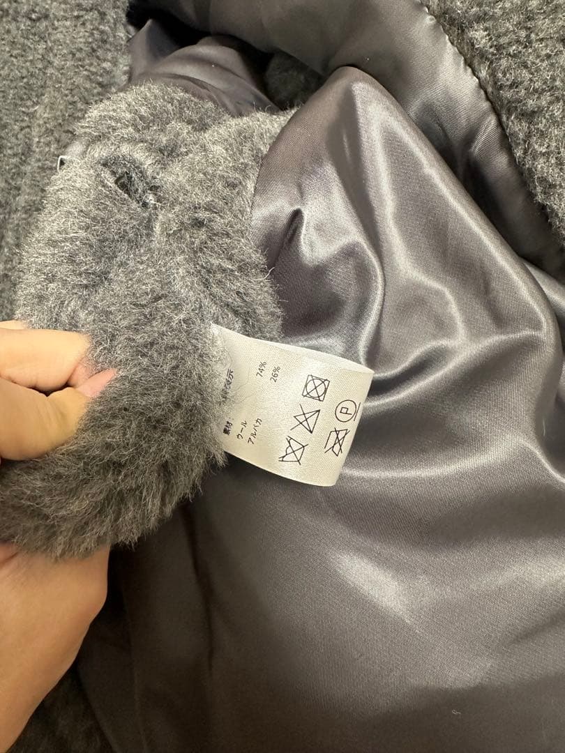 テディベア ポンチョ　ケープコート 試着のみ美品　グレー