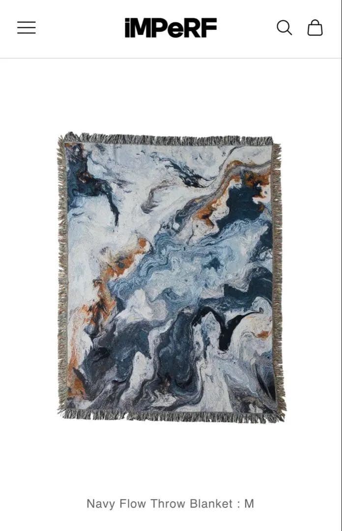 【iMPeRF】インパーフNavy Flow Throw Blanket : M