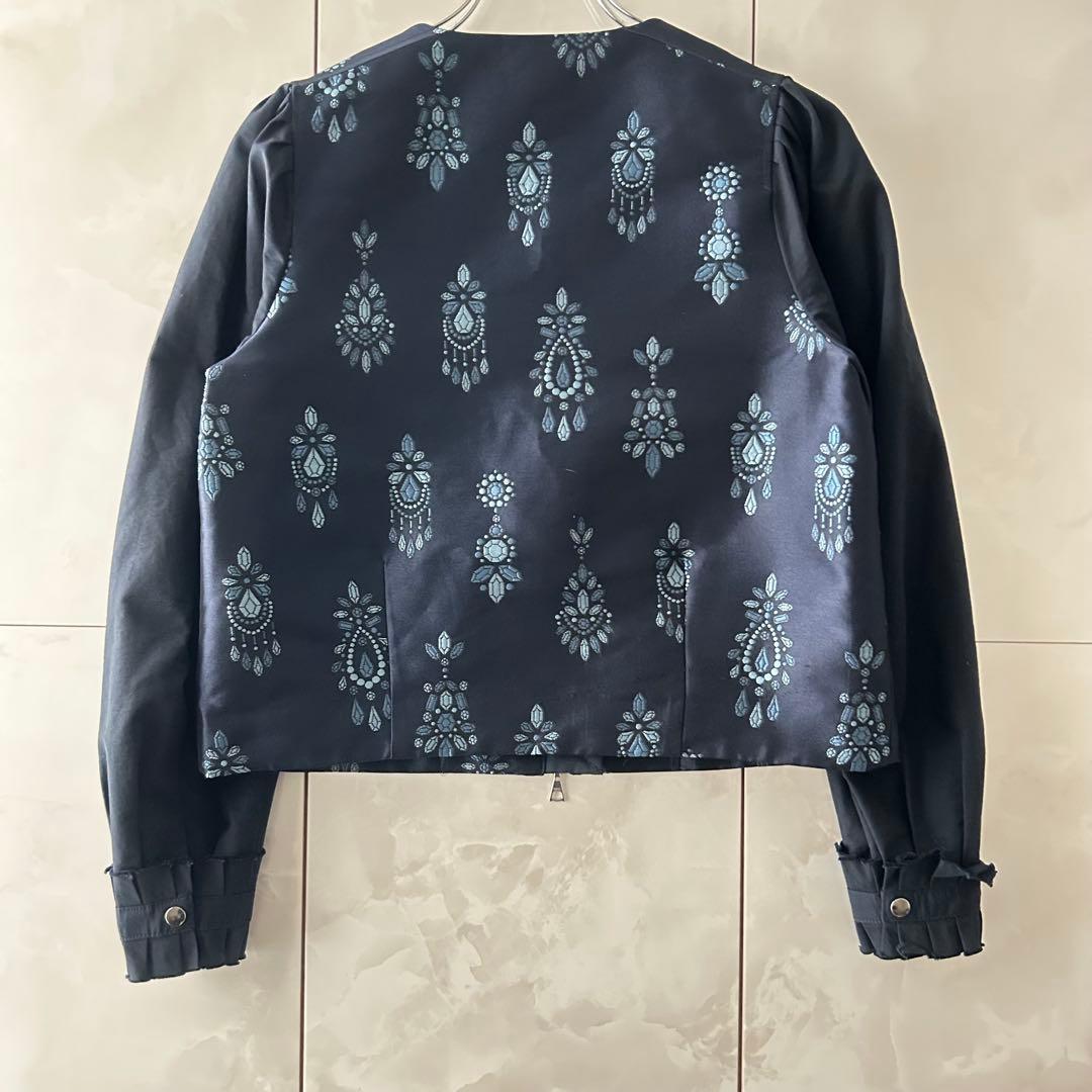 CHONO チョノ　豪華　刺繍　ジャケット　ブルゾン　ネイビー　F