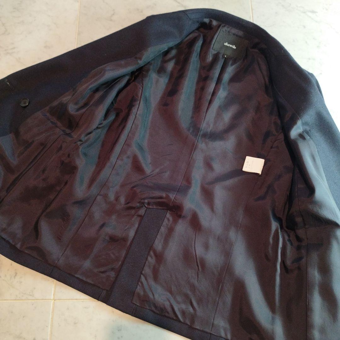 allureville ネイビー ダブルブレスト テーラードジャケット サイズ1