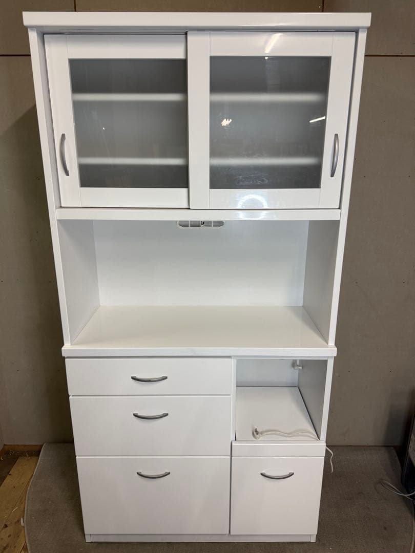 【850】ホワイトキッチン収納キャビネット