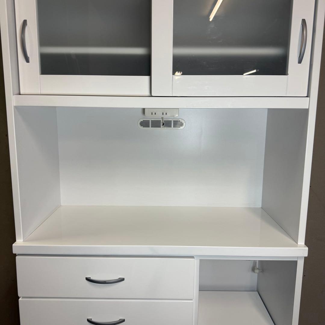 【850】ホワイトキッチン収納キャビネット