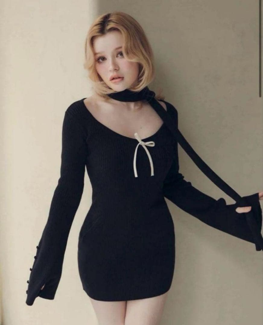 ワンピース andmary Leah muffler mini dress