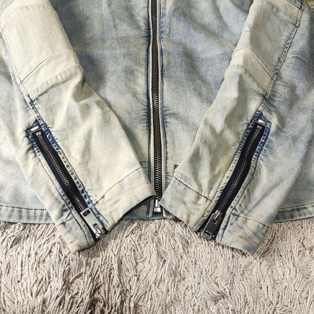 【XL・良品】DIESEL　ディーゼル　デニムジャケット　インディゴ　ライダース