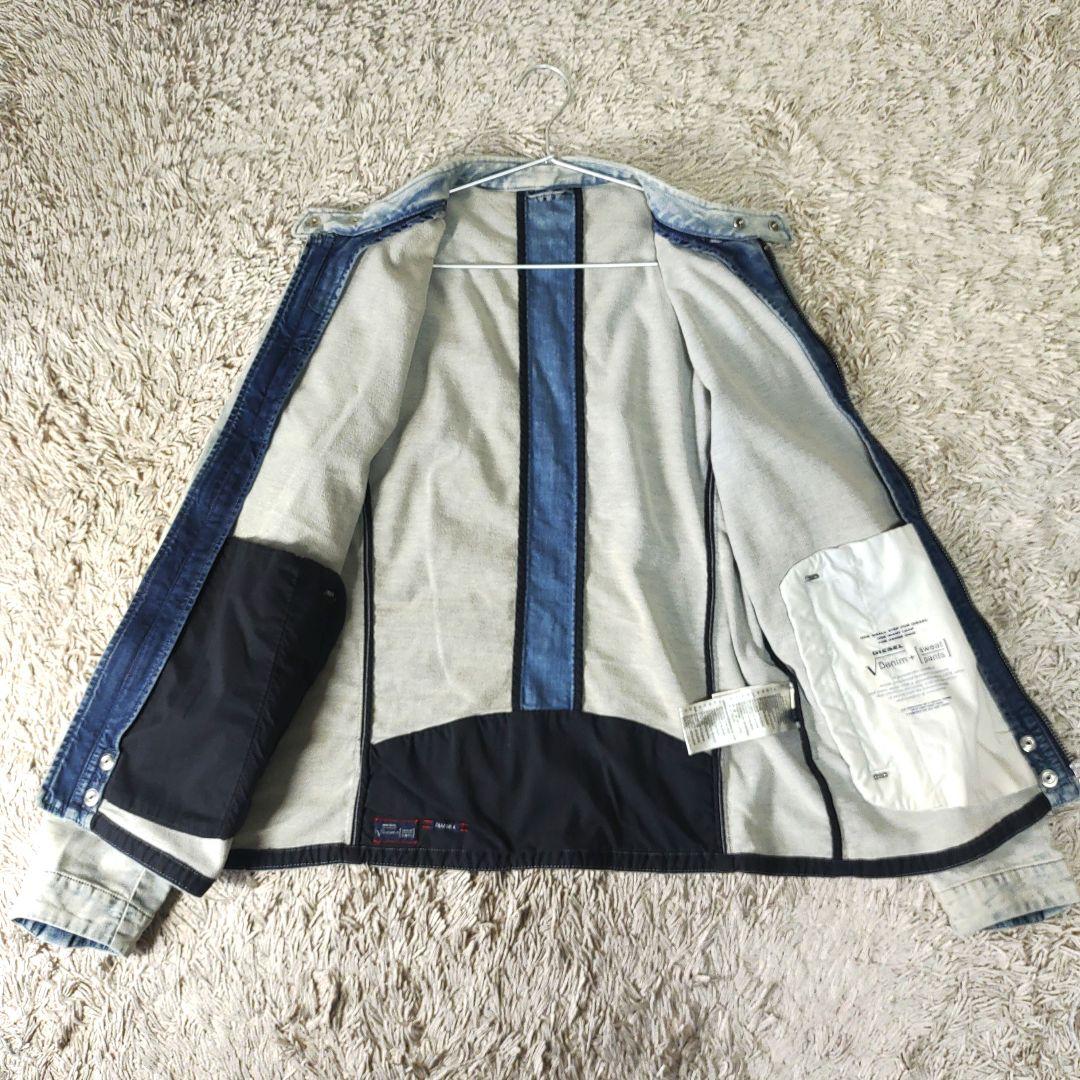 【XL・良品】DIESEL　ディーゼル　デニムジャケット　インディゴ　ライダース