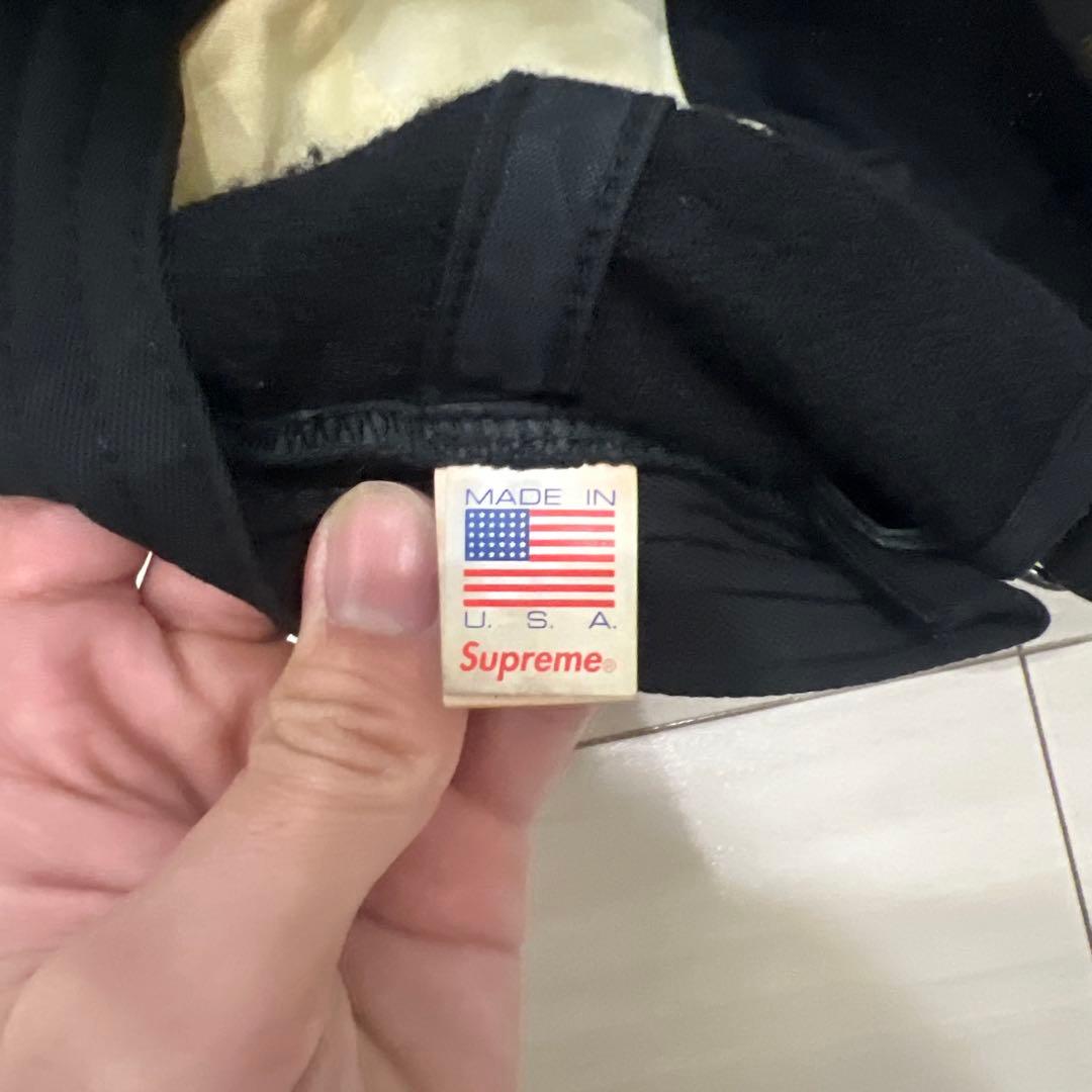 SUPREME ブラック キャップ 100%エクストラファインウール