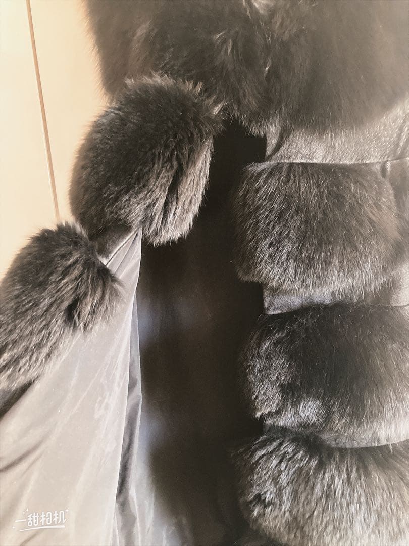 リアルフォックスファーハーフベスト　ブラック2Lサイズ　中古美品