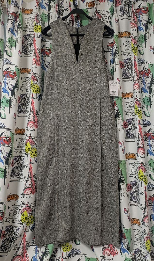 新品タグ付き　アダムエロペ【WEB限定】ストレートセミツイードワンピース 38