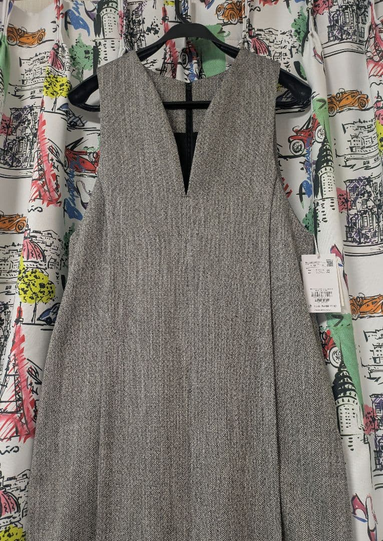 新品タグ付き　アダムエロペ【WEB限定】ストレートセミツイードワンピース 38