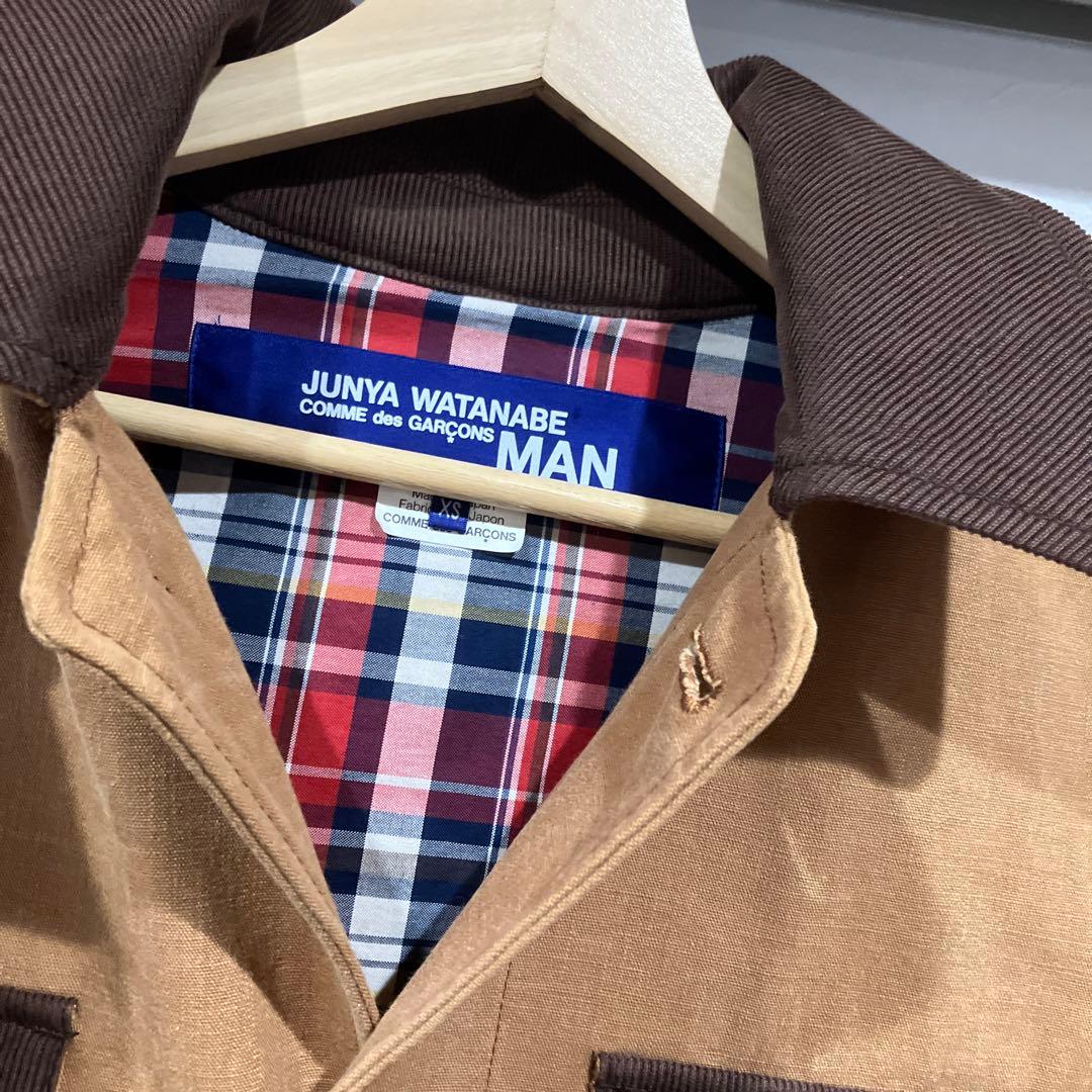 美品 ジュンヤワタナベマン ダッグ生地 カバーオールマウンテンパーカー ブラウン