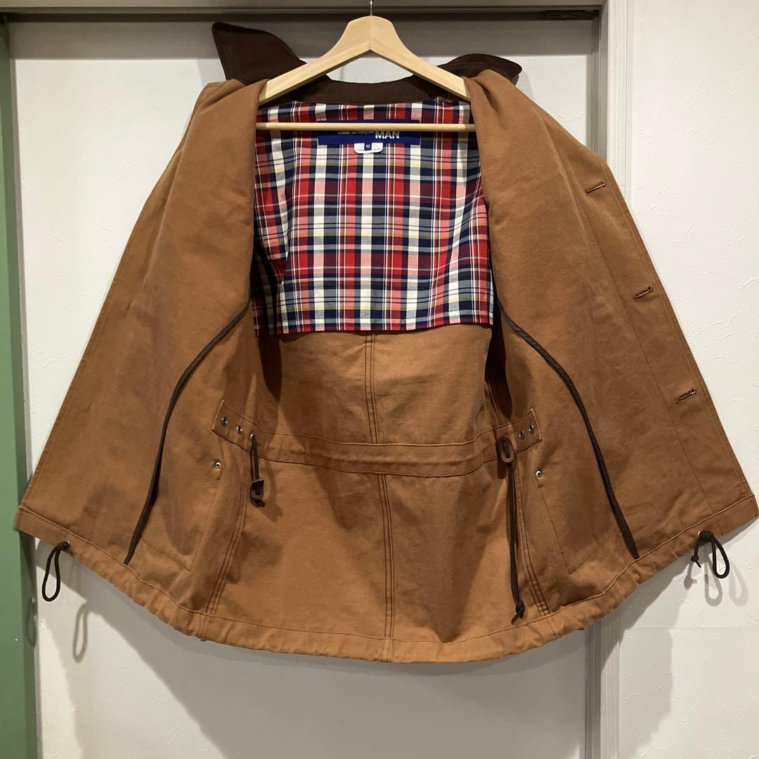 美品 ジュンヤワタナベマン ダッグ生地 カバーオールマウンテンパーカー ブラウン