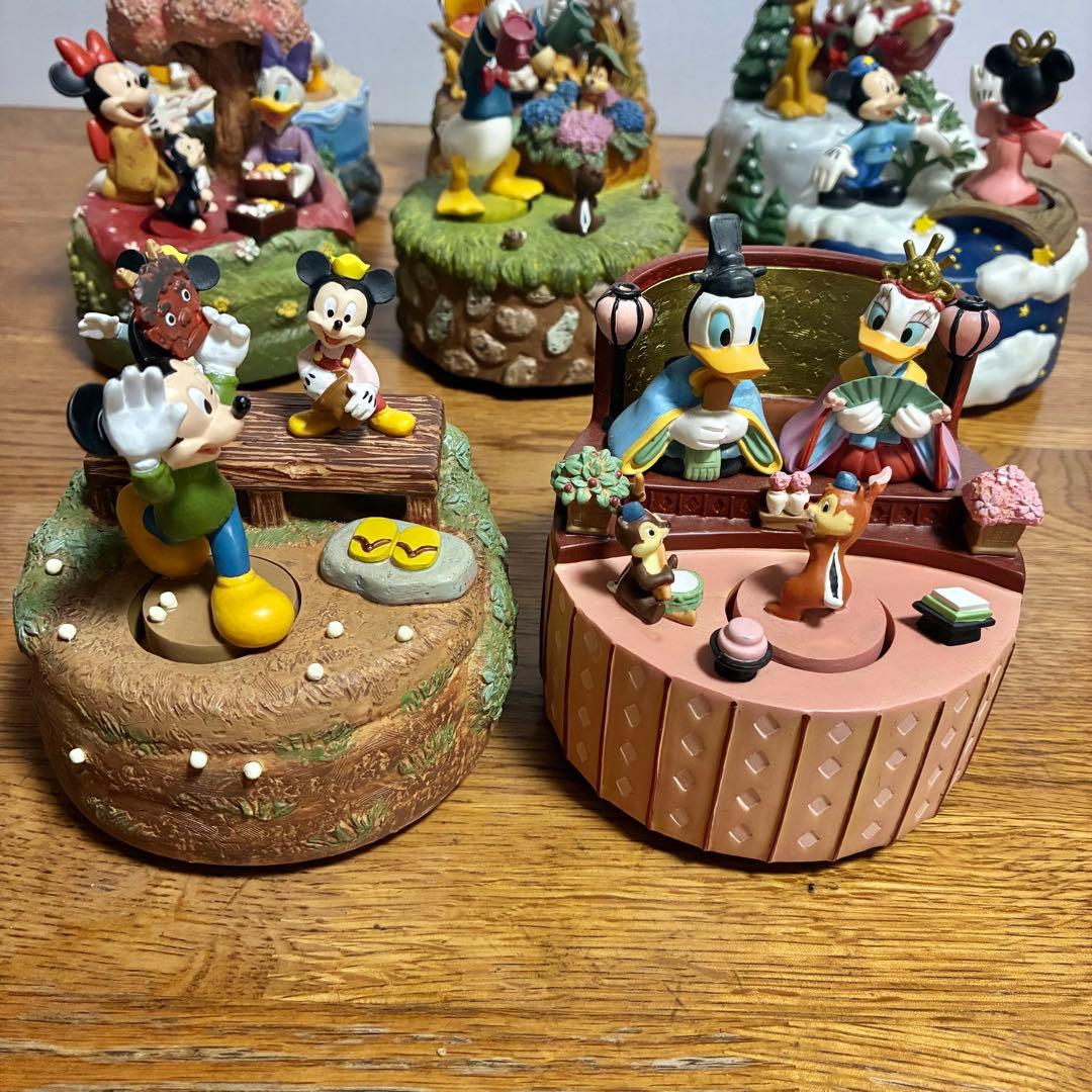 箱有 ディズニー オルゴール ベルメゾン 8個セット オブジェ フィギュア 希少