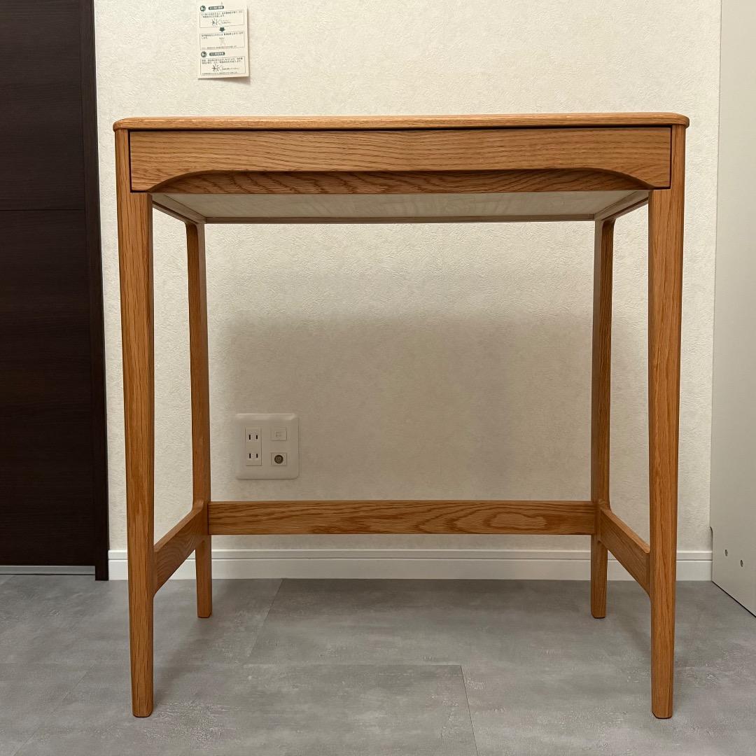 オーク無垢材デスク　幅65×奥行35×高さ70 引き出し付き