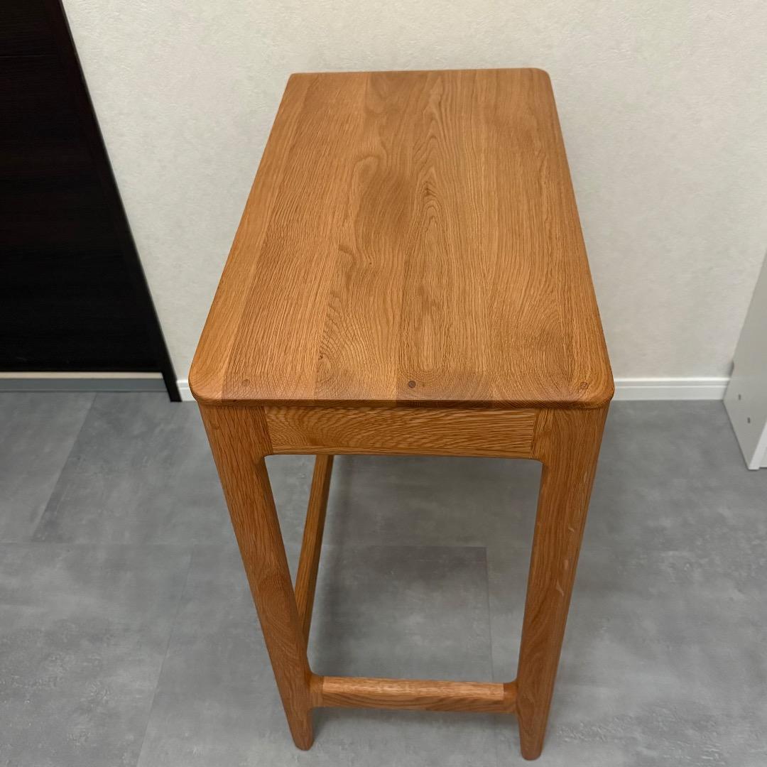 オーク無垢材デスク　幅65×奥行35×高さ70 引き出し付き