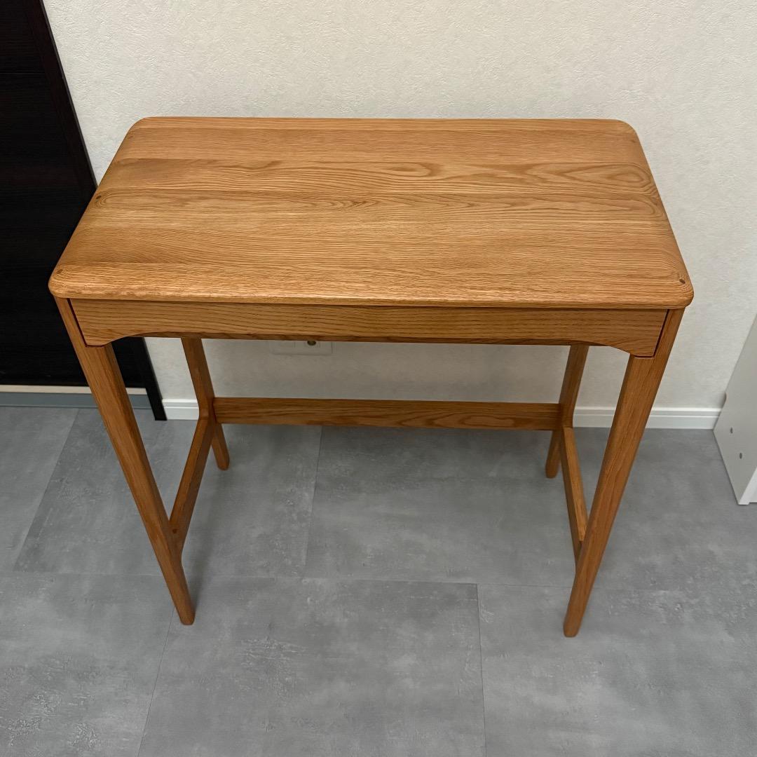 オーク無垢材デスク　幅65×奥行35×高さ70 引き出し付き