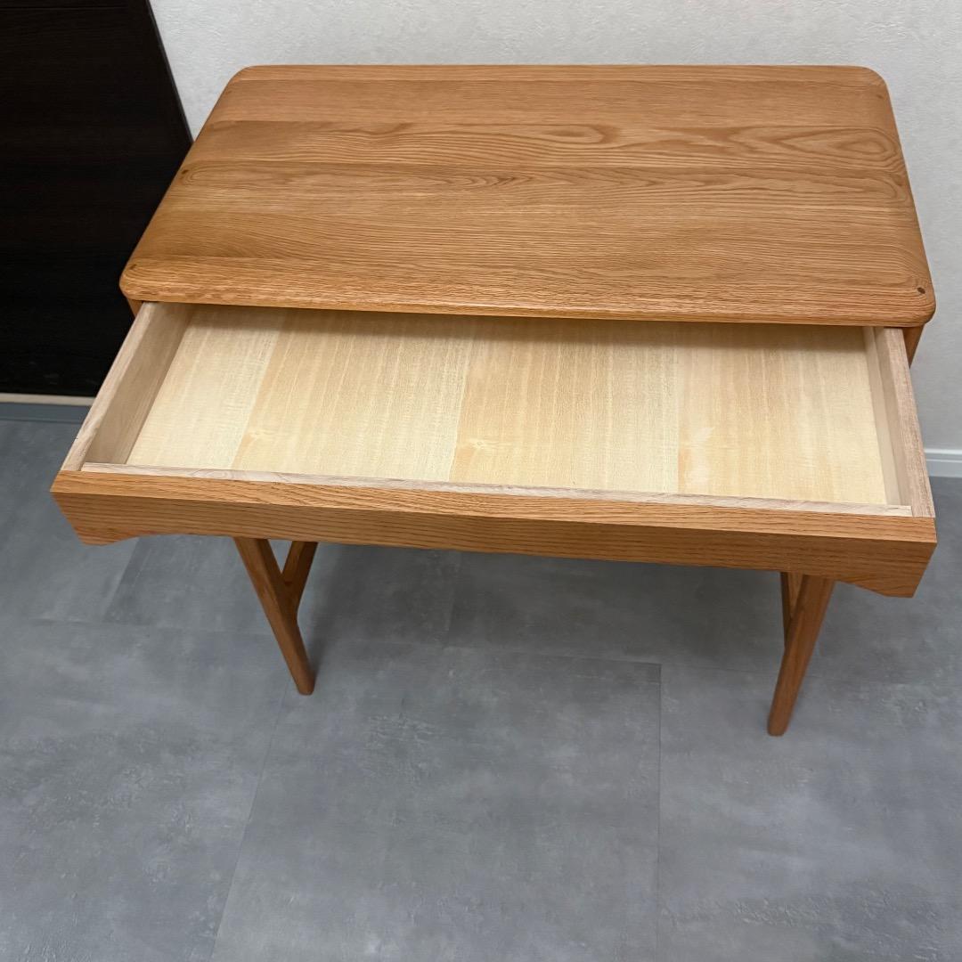 オーク無垢材デスク　幅65×奥行35×高さ70 引き出し付き