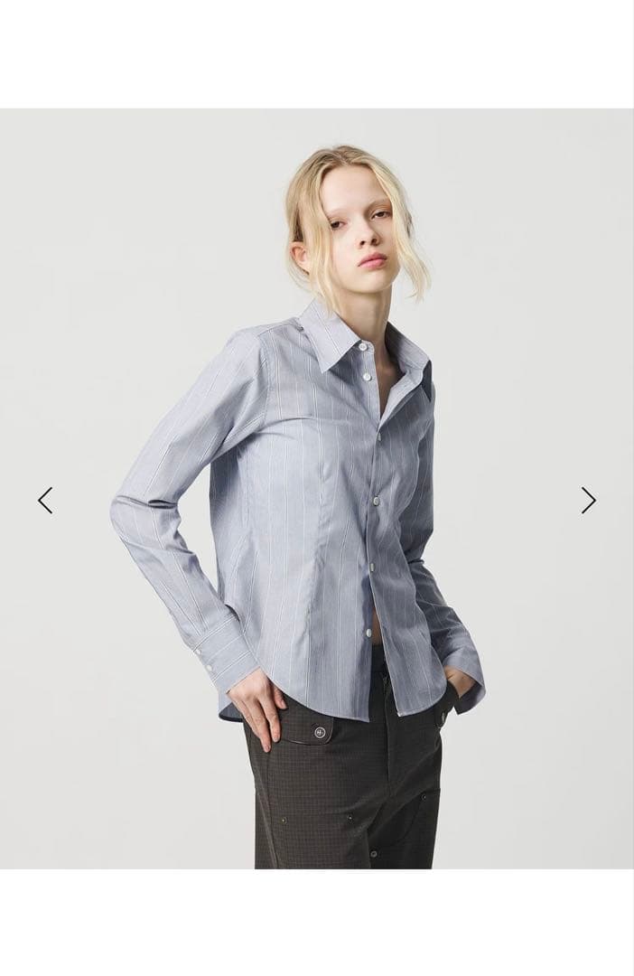 ＜ATTISESSION＞コットン ストライプ スリム シャツ