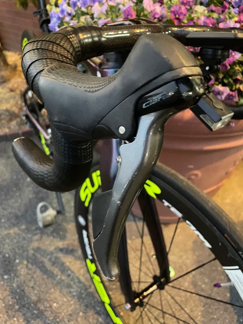 フールーカーボンロードバイクフレーム ブラック/イエロー