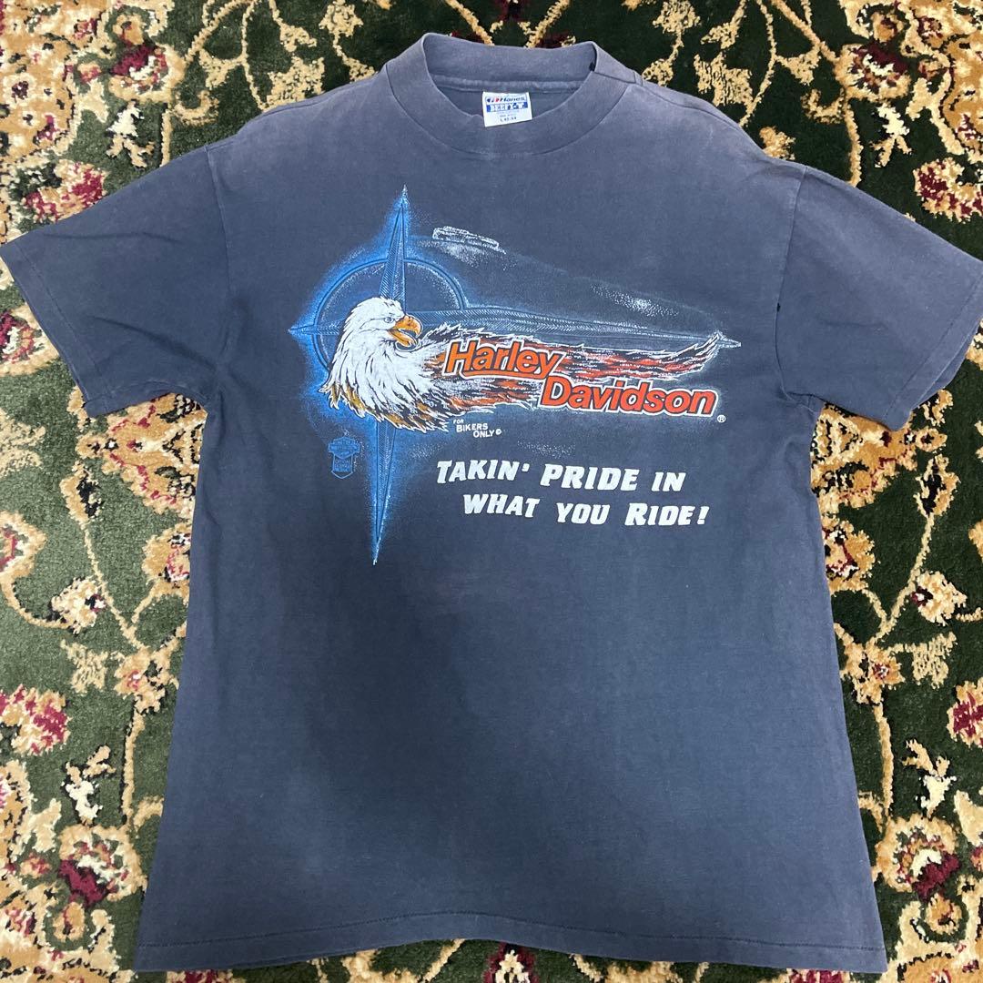 US製　Harley Davidson イーグルデザイン Tシャツ L